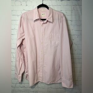 J.Crew size XL pink & white gingham print button down
